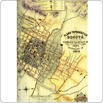 Plano topográfico de Bogotá
