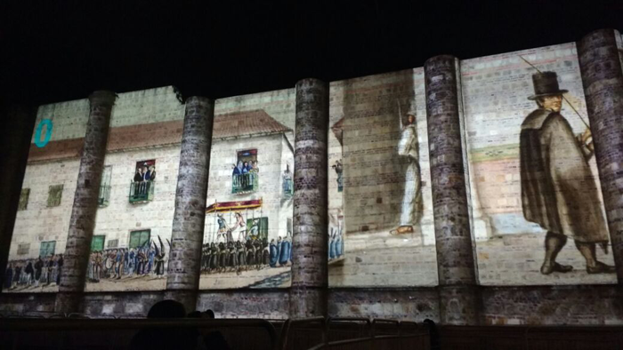 Proyecciones en la fachada del Museo Nacional de Colombia