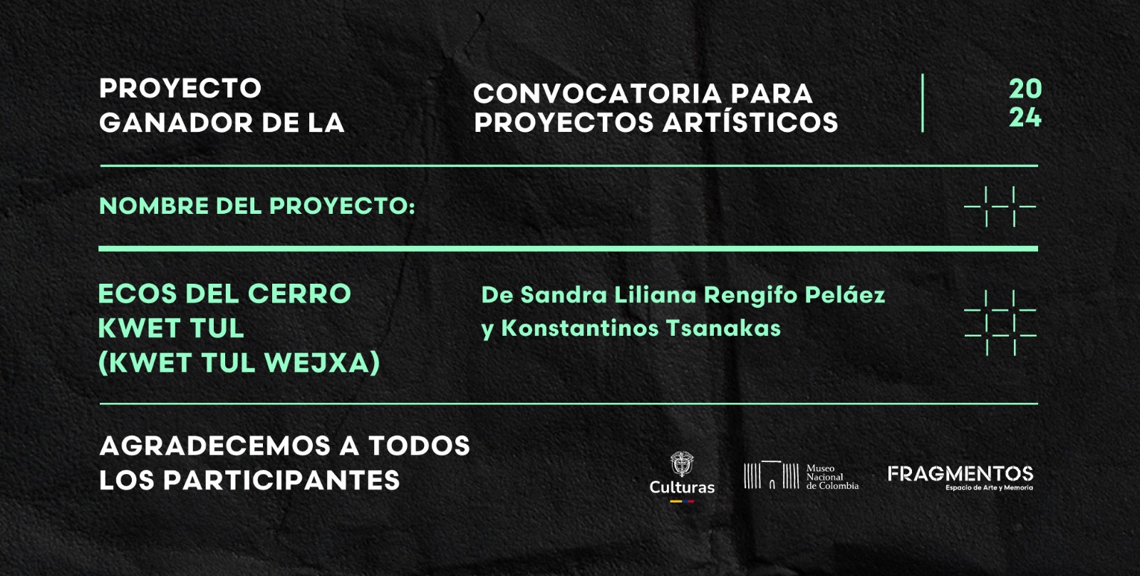 Fragmentos, Espacio de Arte y Memoria anuncia el proyecto ganador de la Convocatoria para proyectos artísticos 2024