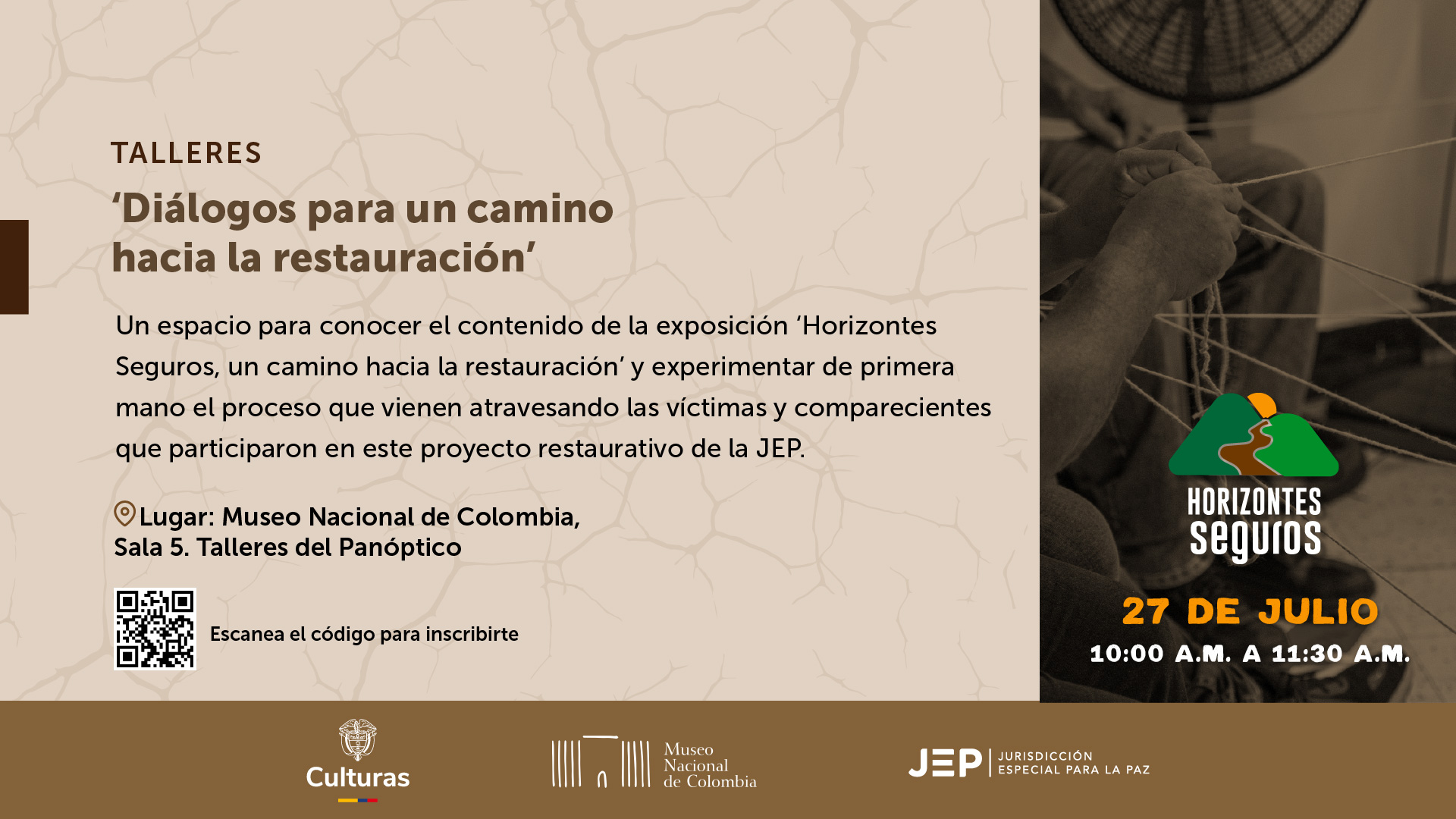 JEP y Museo Nacional abren convocatoria para el ciclo de talleres ‘Diálogos para un camino a la restauración’