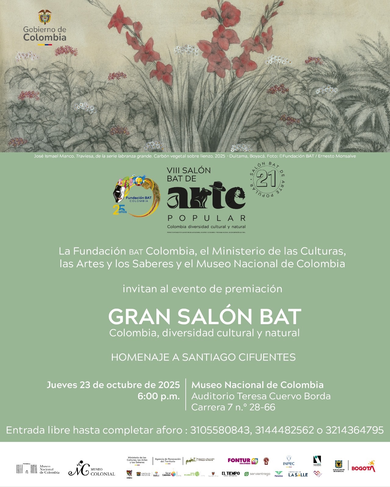 En el Museo Nacional de Colombia se entregarán los premios y las menciones de honor del Gran Salón BAT de Arte Popular Colombia diversidad cultural y natural